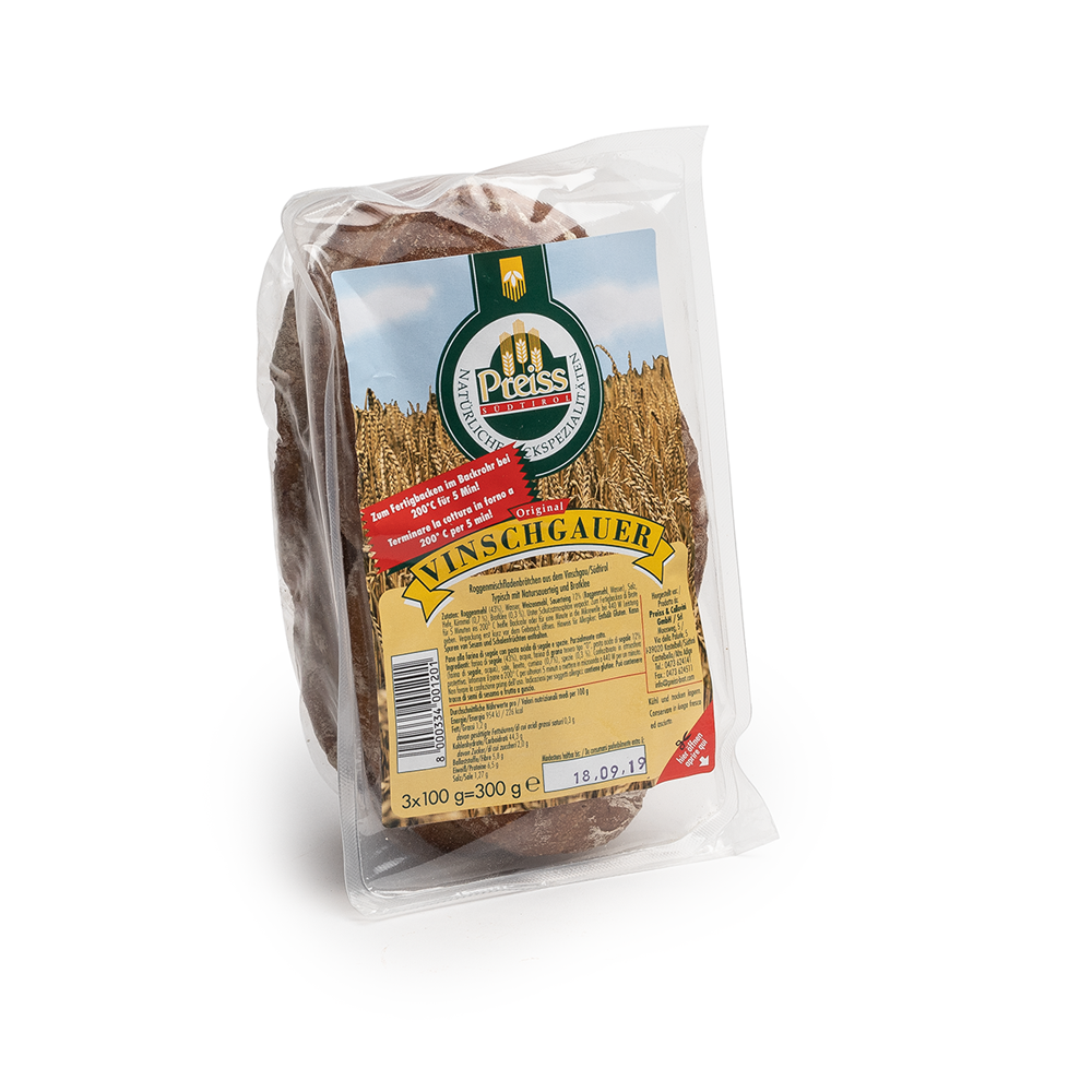 Vinschgauer 3er Doppelpack 300g zum Aufbacken Bäckerei Preiss